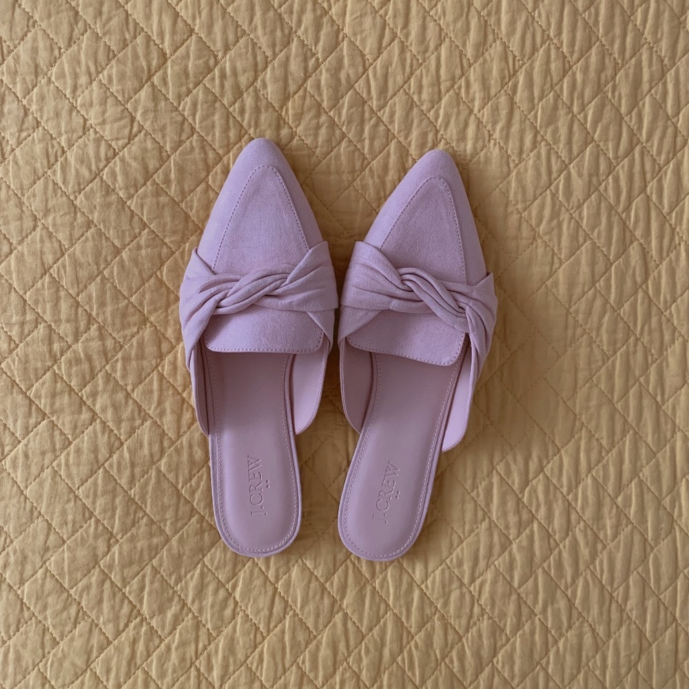 NIB J. Crew Loafer Mules with Twist in Blush (8.5)